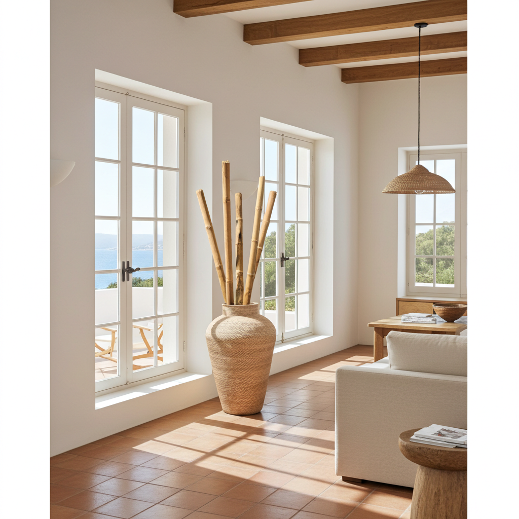 Varetas decorativas em bambu de 180 cm e 100 cm