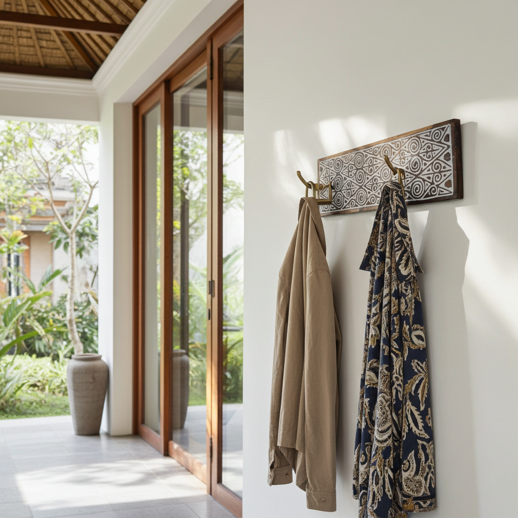 Perchero con talla estilo Timor. Modelo Kab