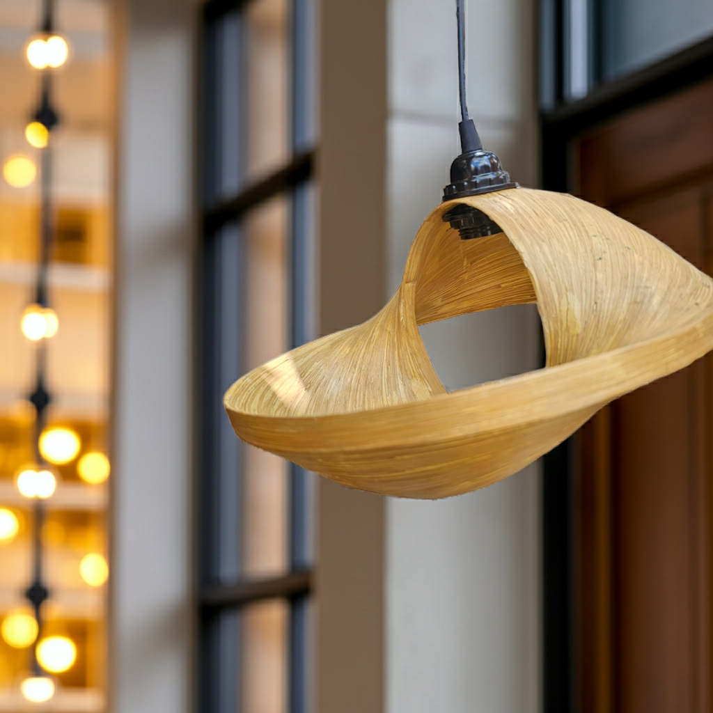Bamboo hanging lamp in two sizes
