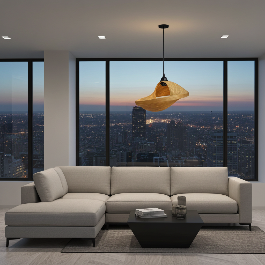 Bamboo hanging lamp in two sizes