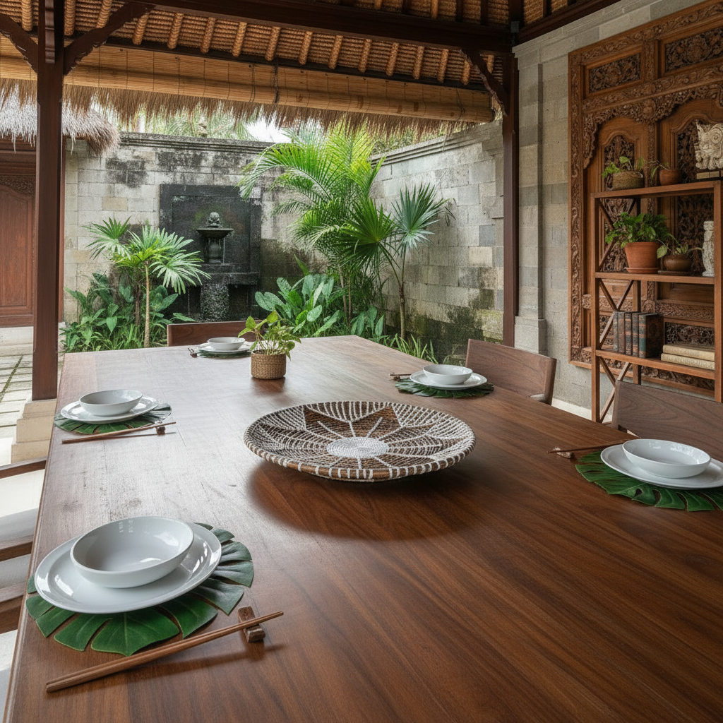 Bandeja redonda decorativa de pared tejida Modelo Nusa Kode