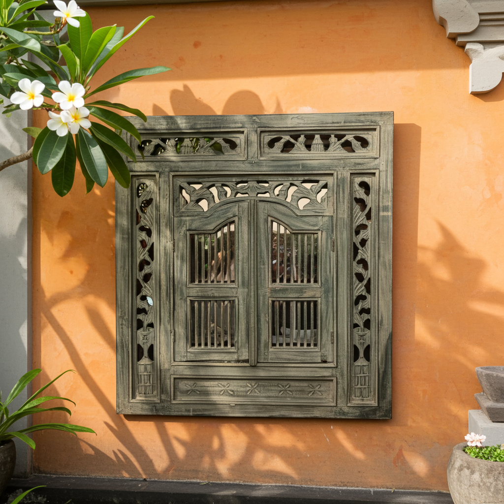 Espejo balinés hecho a mano Modelo Praya, Tres colores